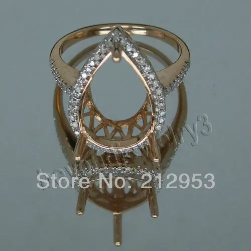 

Pear 10X15mm 14kt Rose Gold Semi-Mount Engagement SI Diamond Ring for Women Birthday Fine Jewelry SR0010