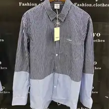 Лучшее качество, Vete, мужские рубашки ts, синяя, белая, в полоску, Vete, мужская, ts рубашка, оверсайз, для мужчин, женщин, 1:1, свободная, Vete, для мужчин, ts, рубашка с вышивкой