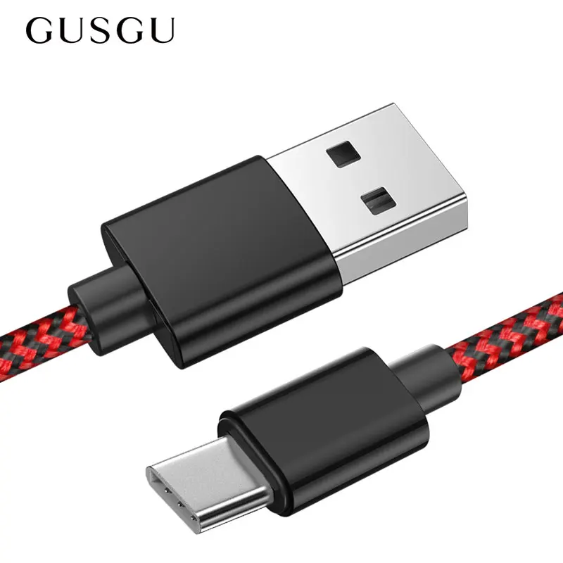 

GUSGU Type C USB Cable Fast Charging For Samsung S9 S8 Note 9 8 Xiaomi mi8 mi6 A2 huawei Nylon Mobile Phone Data Cable