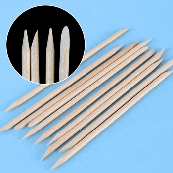 

FWC 10pcs/packs 11.3cm Orange Wood Stick Cuticle Pusher Remover Nail Designs Nail Art Stick Wooden Manicure Tools