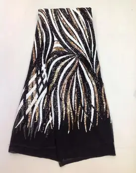 

Embroidered Net Fabric with beads With super Quality DiuDiu-10707 African Tulle Lace Fabric For party Dress