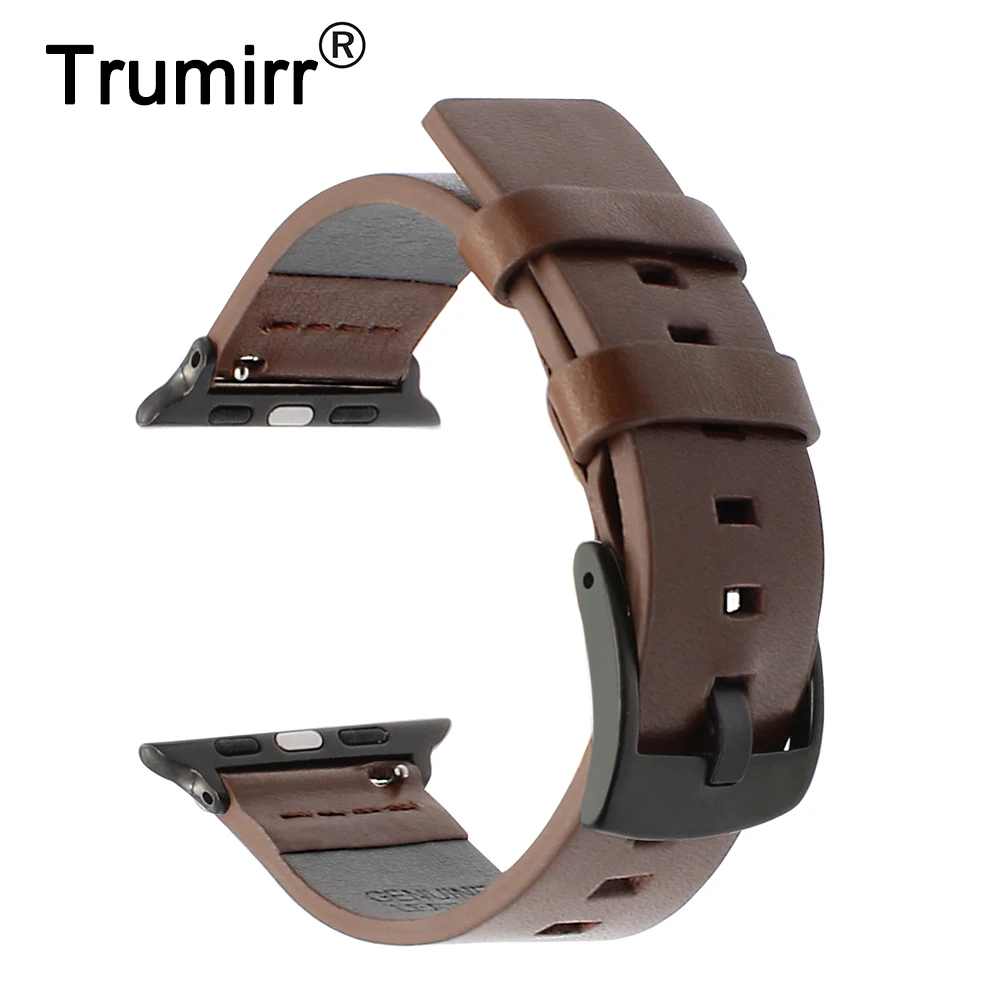 Italian Genuine Leather Watchband for iWatch Apple Watch 38mm 40mm 42mm 44mm Series 1 2 3 4 Band Steel Buckle Strap Bracelet
