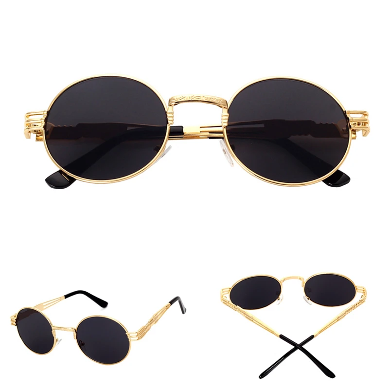 Высокое качество Винтаж Ретро Для женщин Для мужчин круглое зеркало объектива Солнцезащитные очки металлический очки спортивные очки