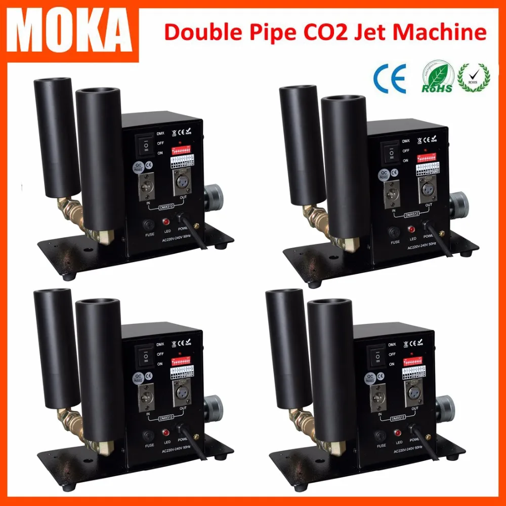 MOKA 4 шт. спиральный этап 2 трубки крио CO2 Jet Cannon DJ этап CO2 струйная машина для CO2 сценические эффекты