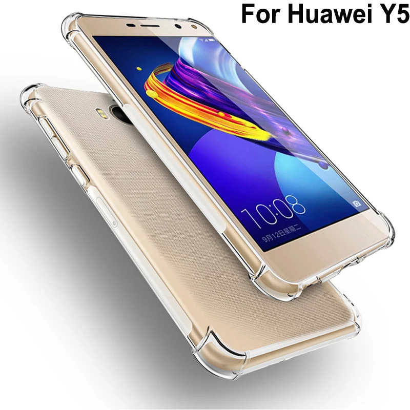 Чехол для Huawei Y5 2017 мягкий прозрачный чехол из ТПУ с подушкой безопасности