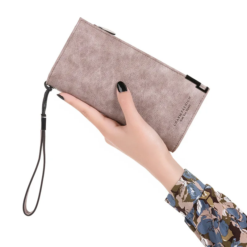 Famous Brand Luxury Wallets Women Long Leather Wallet Female Clutch Purse Women Wallet Ladies Fashion scrub Wallets 180Q