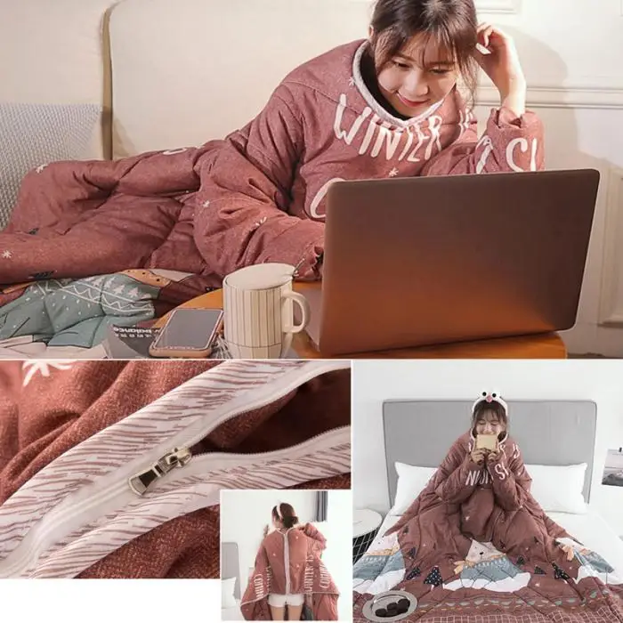 1 шт. «ленивое» одеяло с рукавами теплое утолщенное одеяло многофункциональное для дома зима Nap UYT Shop