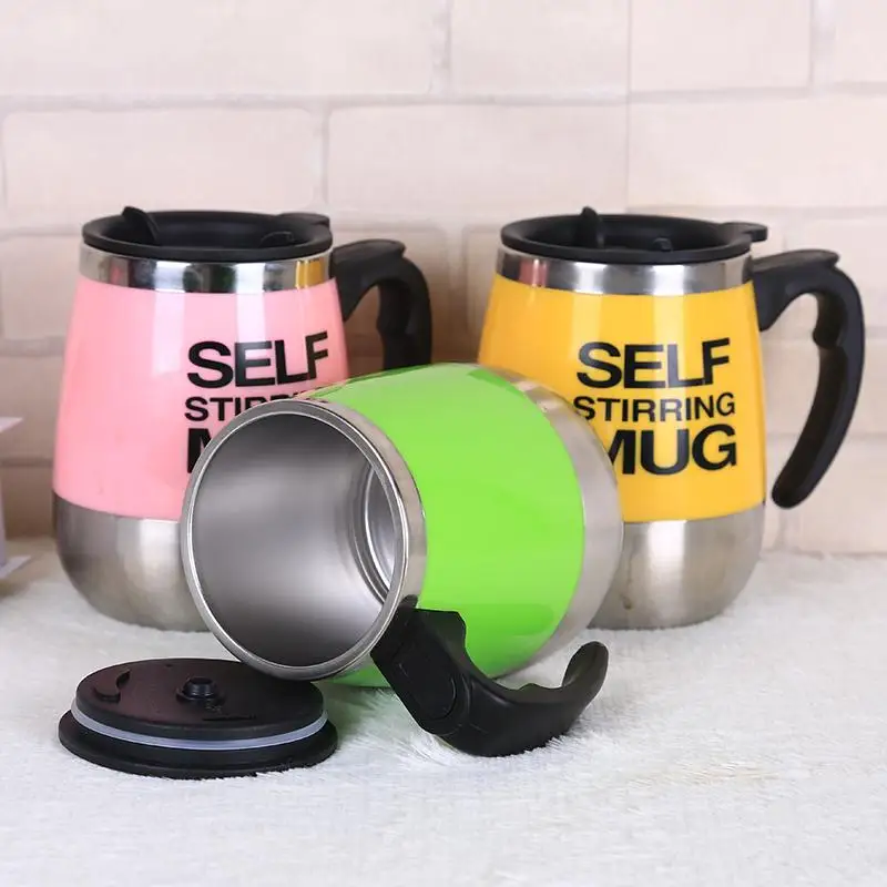 1Pcs Automatic Plain Mixing coffee cup tea Lazy Self strring mug button Pressing travel mug 450ml