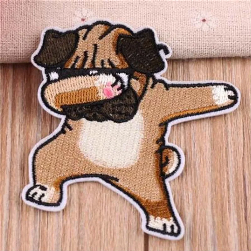 

Iron on patches for clothing girl fun dog badge deal with it Embroidered patch clothes women animal stickers Stranger things