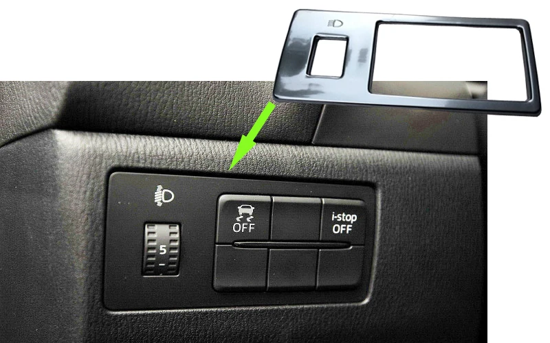 

SUNFADA Dashboard Headlight Control Switch Button Decoration Trim Car-covers For MAZDA 3 AXELA Sedan& Hatchback 2014-2017