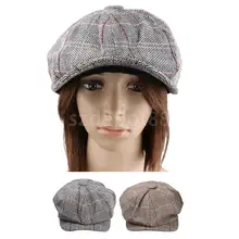 Мужская Дамская твидовая Кепка Гэтсби Кепка плоская 8 панель Бейкер мальчик газетчик берет таксиста Кепка
