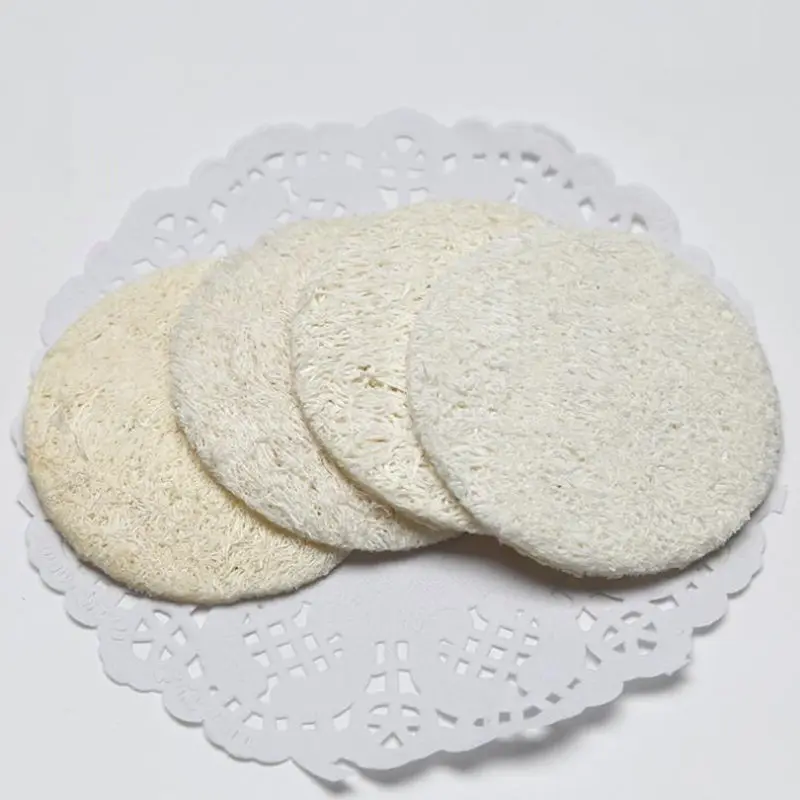 500pcs 5.5cm 6cm 7cm Natural Loofah Facial Pads Loofah Disc Makeup