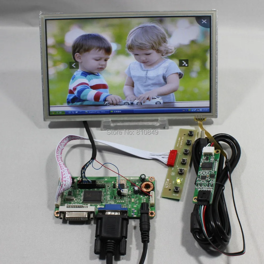 DVI + VGA ЖК-контроллер доска + 8.9 inch HSD089IFW1 1024x600 LCD + сенсорный экран