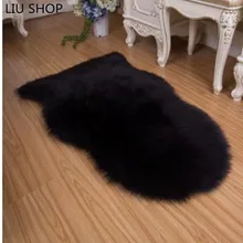 Жилет с длинным искусственным овечий мех ковер искусственную кожу воздушная подушка для стула, дивана ковровые покрытия жизни Спальня ковер домашний декоративный коврик