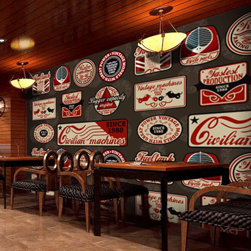 Papel de la pared Etiqueta de Estilo Británico Retro Wallpaper Sala de