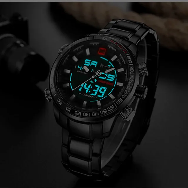 NAVIFORCE Top Brand mężczyźni Military Sport zegarki męskie LED Analog cyfrowy zegarek męski stal kwarcowy zegar Relogio męski 9093 tanie i dobre opinie Quartz Wristwatches Auto Date Complete Calendar Shock Resistant Week Display Water Resistant Stop Watch Back Light Chronograph Multiple Time Zone LED display Alarm NAVIFORCE Top Brand mężczyźni Military Sport zegarki męskie LED Analog cyfrowy zegarek męski stal kwarcowy zegar Relogio męski 9093 tanie i dobre opinie Quartz Wristwatches Auto Date Complete Calendar Shock Resistant Week Display Water Resistant Stop Watch Back Light Chronograph Multiple Time Zone LED display Alarm