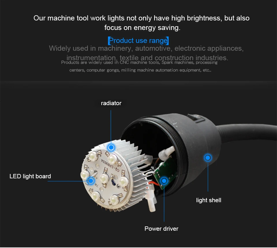 7 W светодиодный машина свет работы 24 V 36 V 110 V 220 V удар шланг освещение лампы 360 градусов фонарном столбе Магнитная токарный станок с ЧПУ Лампа