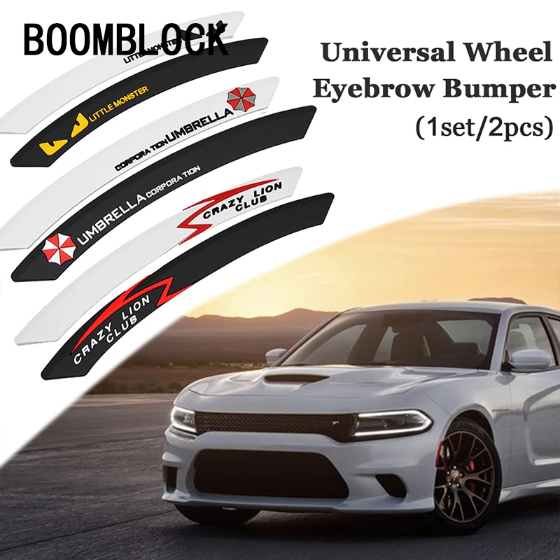 

BOOMBLOCK 2pcs/set 3D Car Tire Eyebrow Stickers For Peugeot 307 206 Jeep Ford Focus 2 3 VW Polo Golf 4 5 7 Touran T5 Accessories