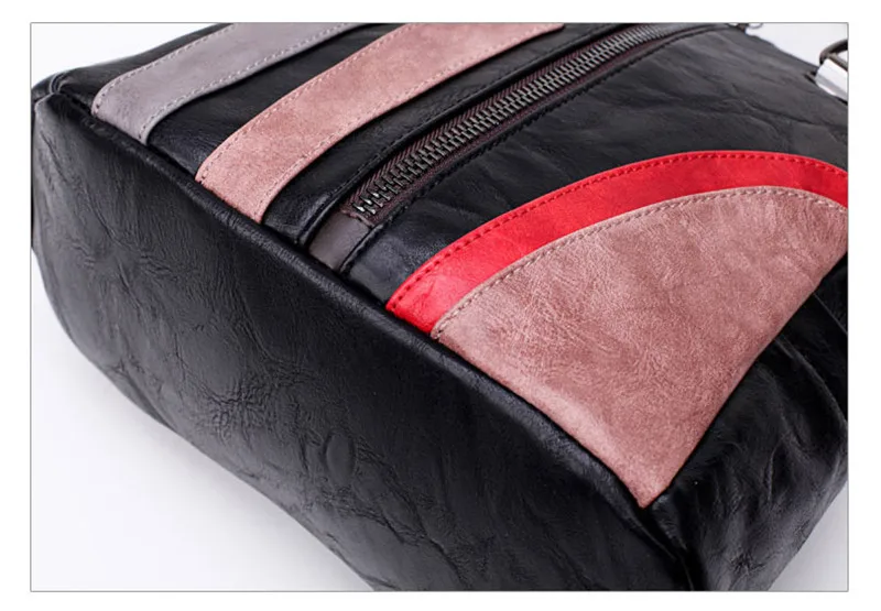Женский многофункциональный рюкзак 3-в-1, женская мягкая натуральная кожа, сумка на плечо для девочки, Mochila, контрастная Комбинированная Дорожная сумка, рюкзак