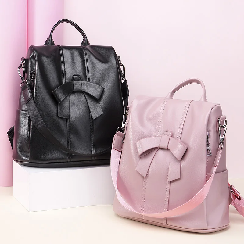 Best Leisure Women Backpack High Quality Leather Lady Anti Theft Shoulder Bags Lovely Girls School Bags Women Traveling Backpack