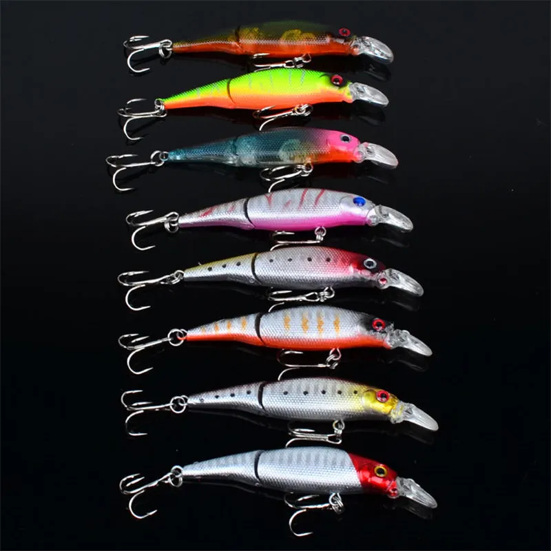 

8pcs Lot Two Sections Minnow Fishing Bait 9cm/7.5g Crankbaits Hard Wobblers Lures Fishing Tackle