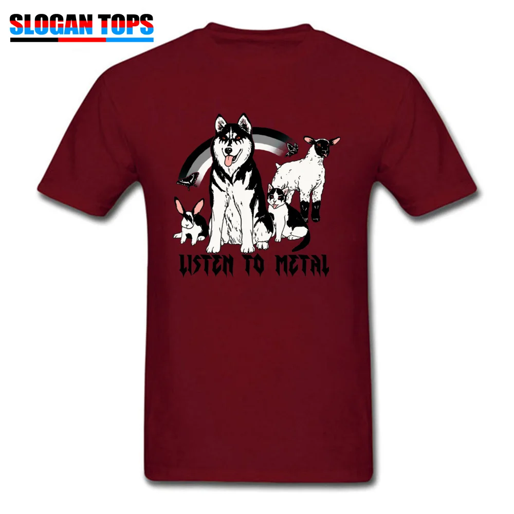  Custom Tops T Shirt 2018 Discount Short Sleeve Man T Shirts TpicOriginaltitle Normal Summer Fall Tops Shirt O Neck Listen To Metal 17739 maroon