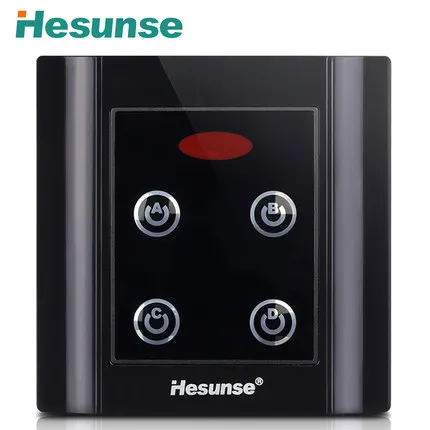 

Free Shipping 86HY-C4 220V Four Way IR Remote Control Switch For Lighting Exhibition Hall suitable for 110v and 220V