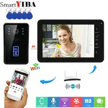SmartYIBA " проводной/беспроводной Wifi видео дверной звонок Домофон с отпечатком пальца RFID пароль IR-CUT HD камера