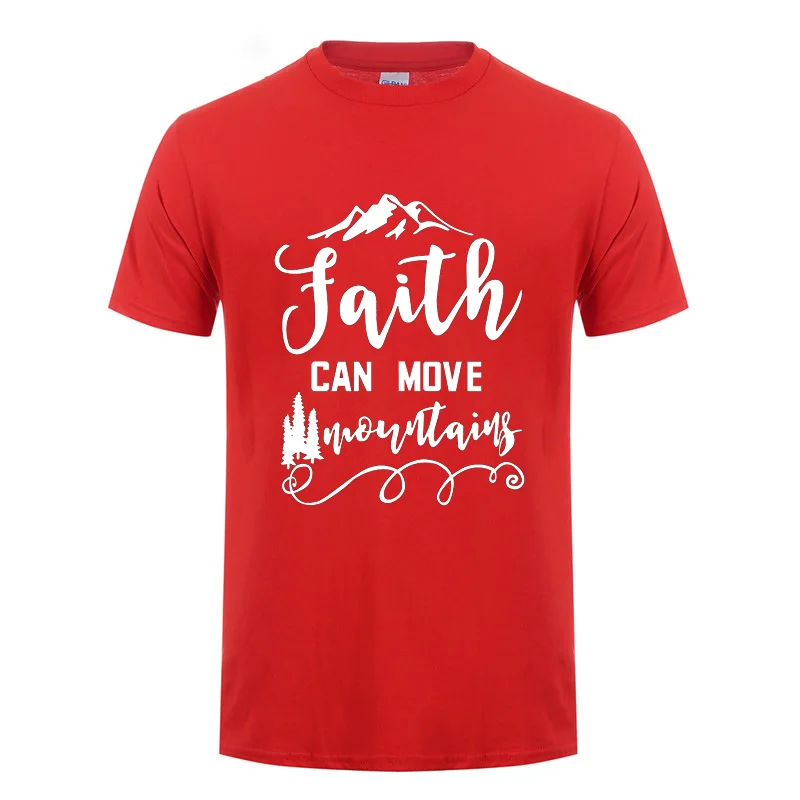 Веселая футболка с надписью Jesus Christian Faith Can Move Mountains для мужчин и женщин хлопковая