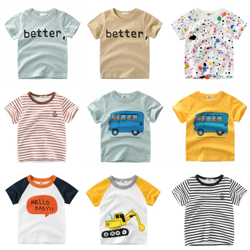 Toddler Infant Baby Kids Boys Girls Summer Letter Print Tee Tops T-shirt Clothes