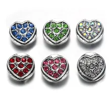 10pcs/lot Boom Life Snap Jewelry Crystal Heart Metal 12MM Snap Buttons Fit DIY OEM Snap Bracelets For Women 9816 oem 10pcs lot 2015