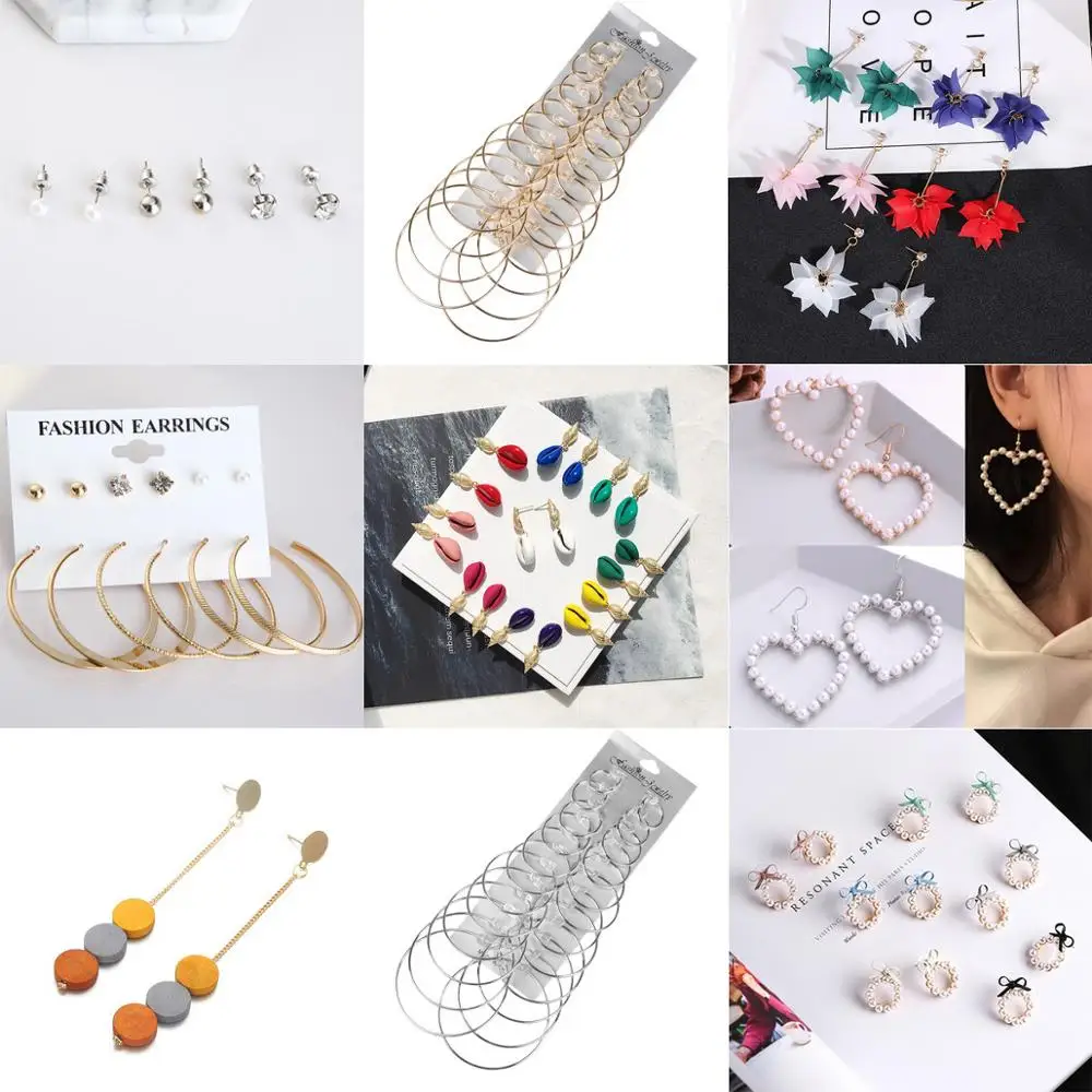 

2019 Vintage Statement Drop Earrings For Women Fashion Jewelry Korean Metal Geometric Gold Hanging Dangle Earring