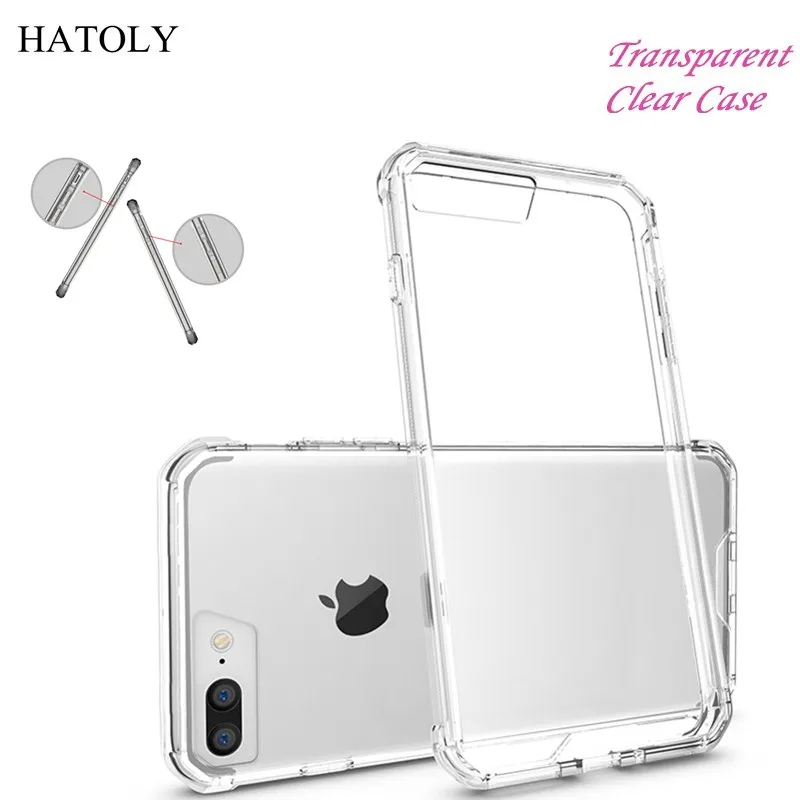 HATOLY For Iphone 7 Plus Case Colorful Border Clear PC Case For Iphone 7 Plus Cover For Apple Iphone 7 Plus Funda 