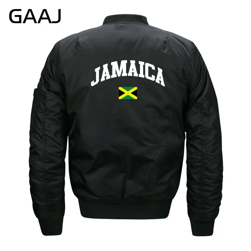 GAAJ Jamaica куртка с изображением флага Мужская Мода 6XL 7XL 8XL куртка ветровка одежда для мужчин парка брендовая одежда уличная одежда#04801 - Цвет: Thin Black