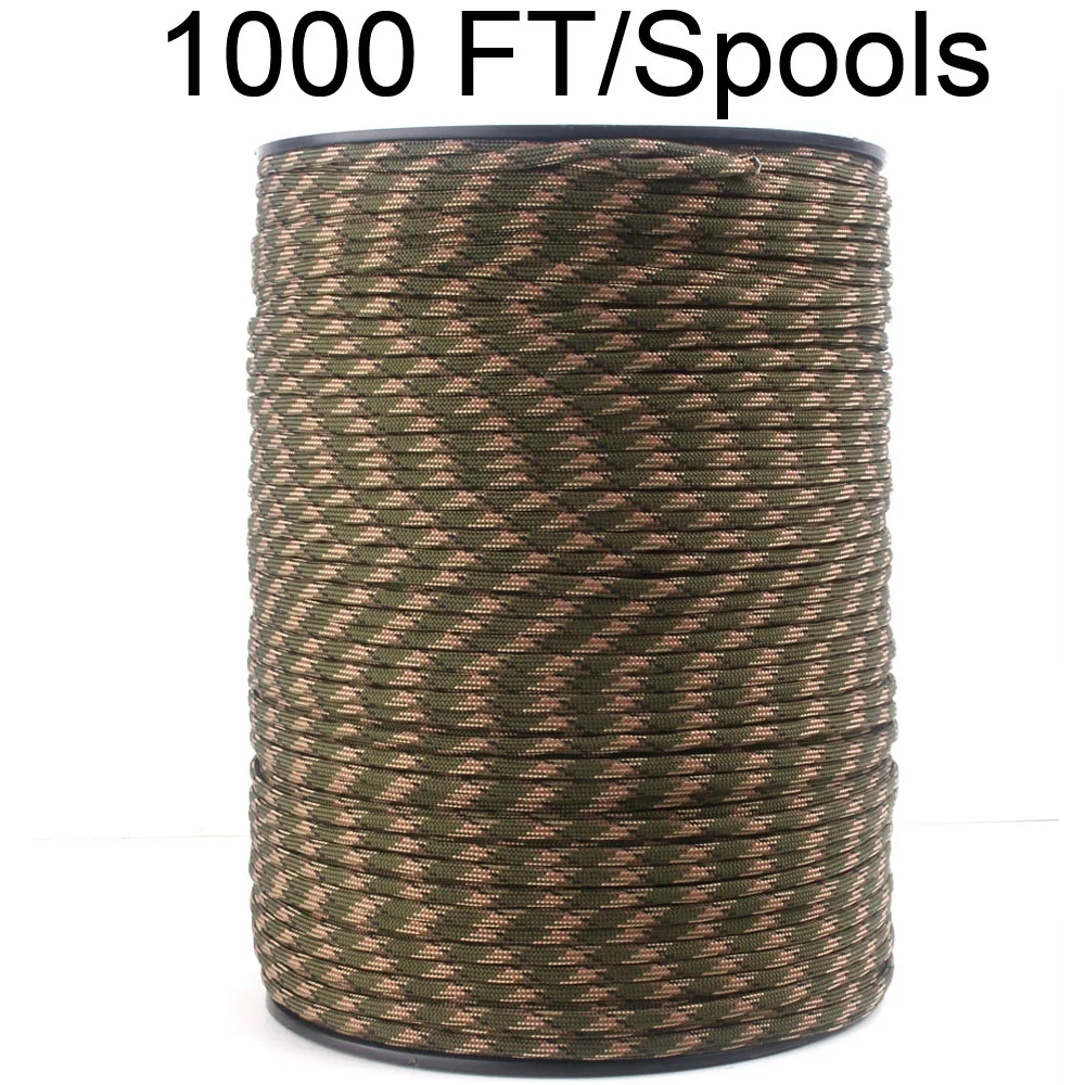 

DHL Free 1000FT Spools 252 Colors Paracord 550 Parachute Cord Lanyard 7Strand Paracord Rope Camping Equipmemt