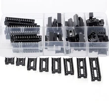 66 Pcs/set DIP IC Sockets Adaptor Solder Type Socket Kit 6 8 14 16 18 20 24 28 Pins Drop ship