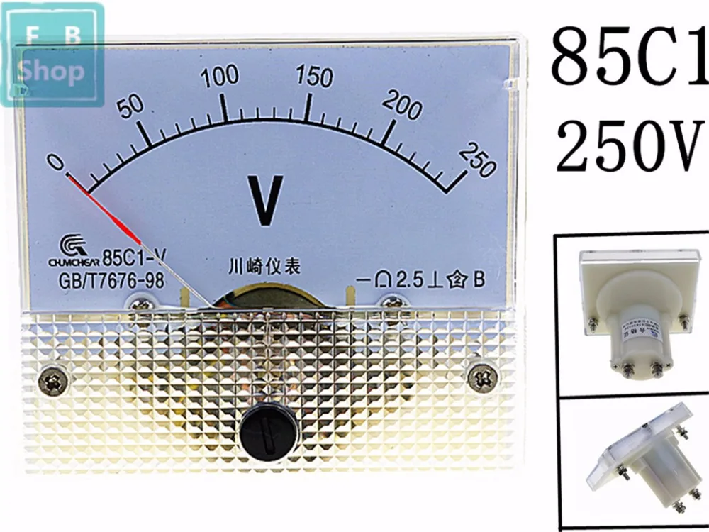 1 шт. 85C1 100V 150V 200V 250V 300V 400V 500V Аналоговый DC Напряжение иглы Панель вольтметр