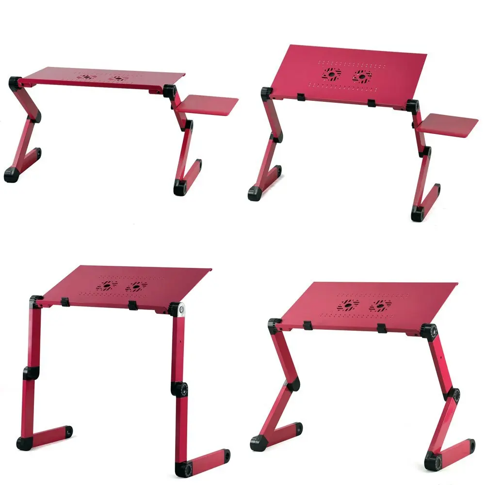 Dual fan with Mouse Board Aluminum Portable Folding Computer Desk Portable foldable adjustable folding table Dual fan with Mouse Board Aluminum Portable Folding Computer Desk Portable foldable adjustable folding table