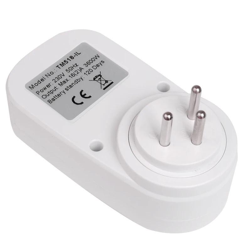 Israel IL Plug-in Outlet Digital Time Control 7 Day Weekly Programmable Plug Timer Switch Clock Wall Power Socket 230V 220V AC 6