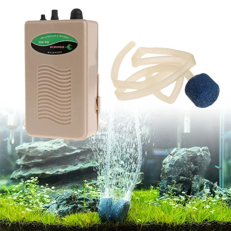 Small Cheap Portable Carriable Aquarium Air Pump Fish Tank, Oxygen Pump power by Cell Battery