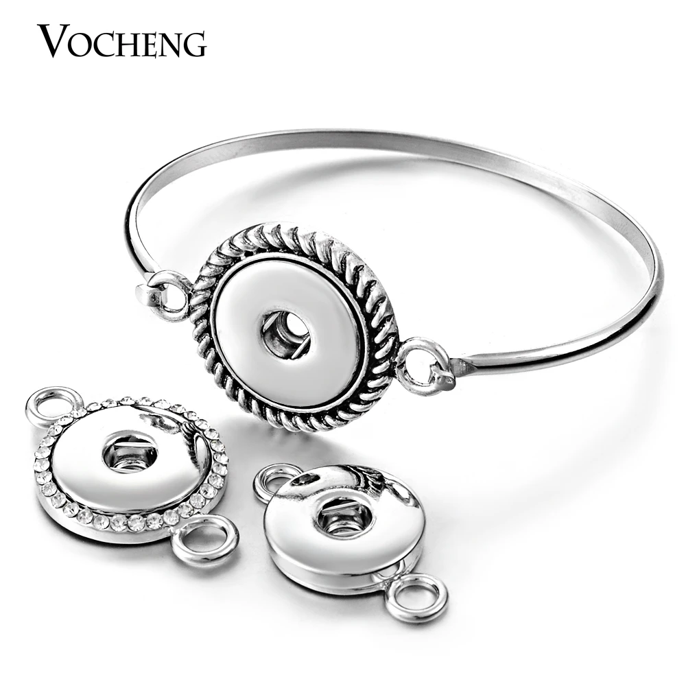 

Vocheng Interchangeable Snap Button Jewelry Crystal Accessories Convertible Bangle NN-252