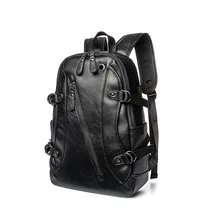New Arrive Black Large capacity Travel Laptop Backpack mochila Men s Leather Backpack Schoolbag Popular Leather