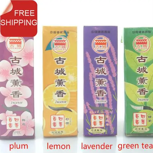 

Pure floral essences,plum,lemon,lavender,green tea incense sticks.100 sticks+18cm.Sold seperately &by lot.Stick holder included.