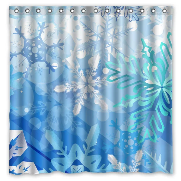 Snowflake Pattern Bathroom Decorative Curtain Waterproof Polyester Eco-Friendly DIY Shower Curtains 180*180cm | Дом и сад
