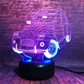 

Kawaii Car Model 3D Illusion NightLight LED Colourful Mixed Flash Light Desk Decor Toys