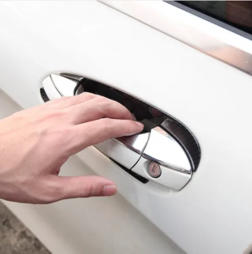 4 x углеродное волокно ABS хром автомобильная дверь крышка чаши отделка для Mercedes Benz