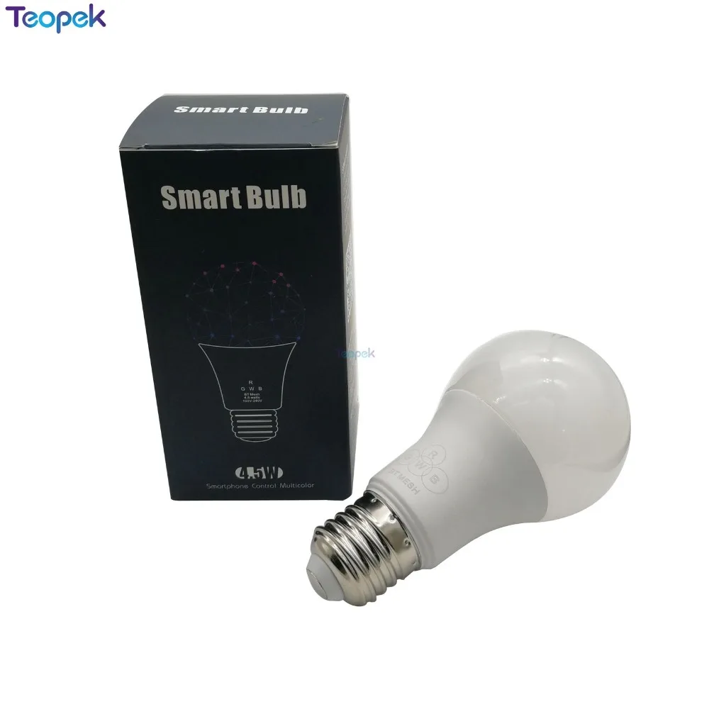 

E27 4.5W Blutooth RGBW LED Lamp Bulb Group Timing Music Control LED Light AC 100-240V iOS Android Smartphone APP Control
