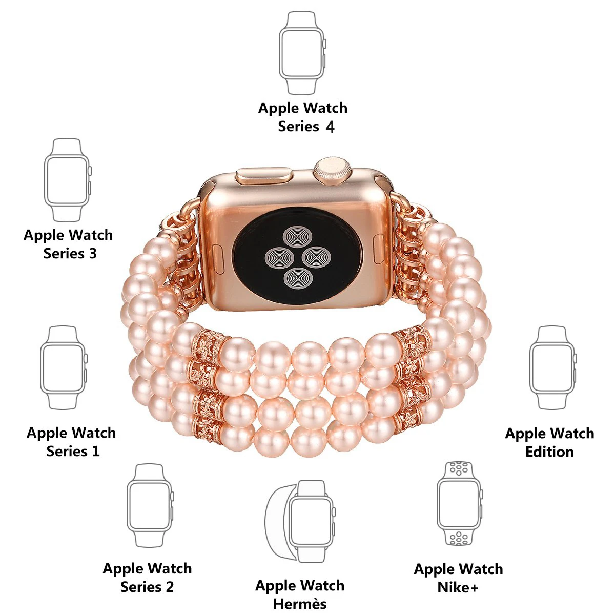 Роскошные ювелирные изделия браслет ремешок для Apple Watch ремешок 38 мм 42 мм женские сменные часы ремешок для iwatch 40 мм 44 мм серии 4 3 2 1