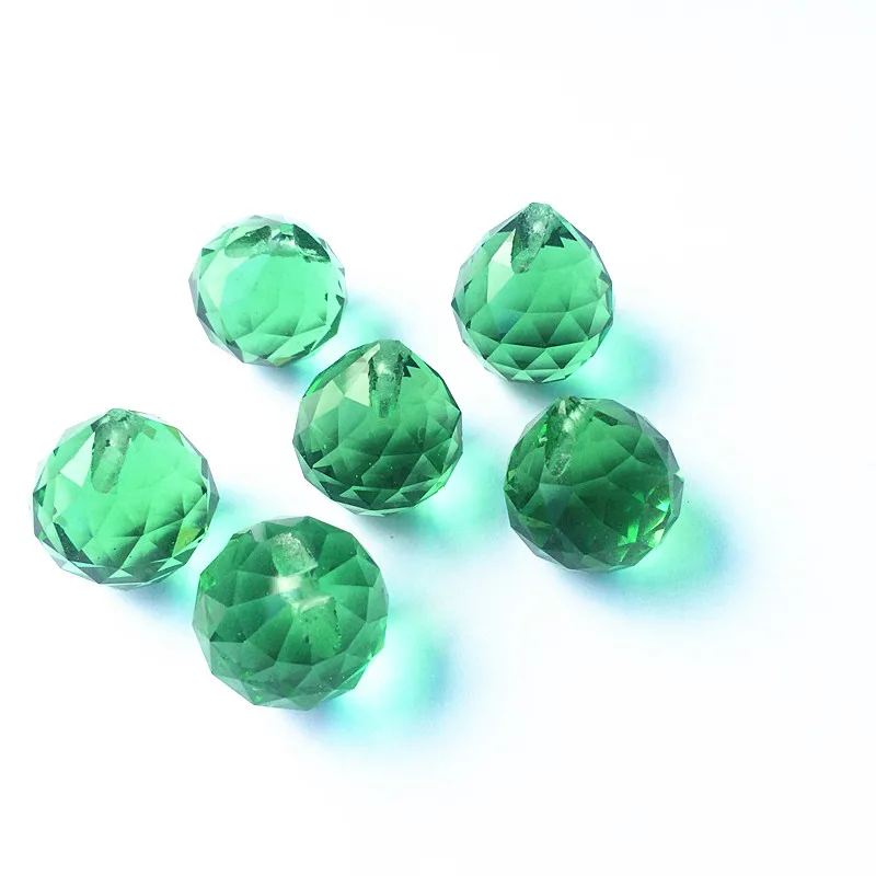 24 шт (свободные кольца) 20 мм зеленый граненые кристаллы части для люстры призмы световые шары стеклянная подвеска для люстры Свадебные