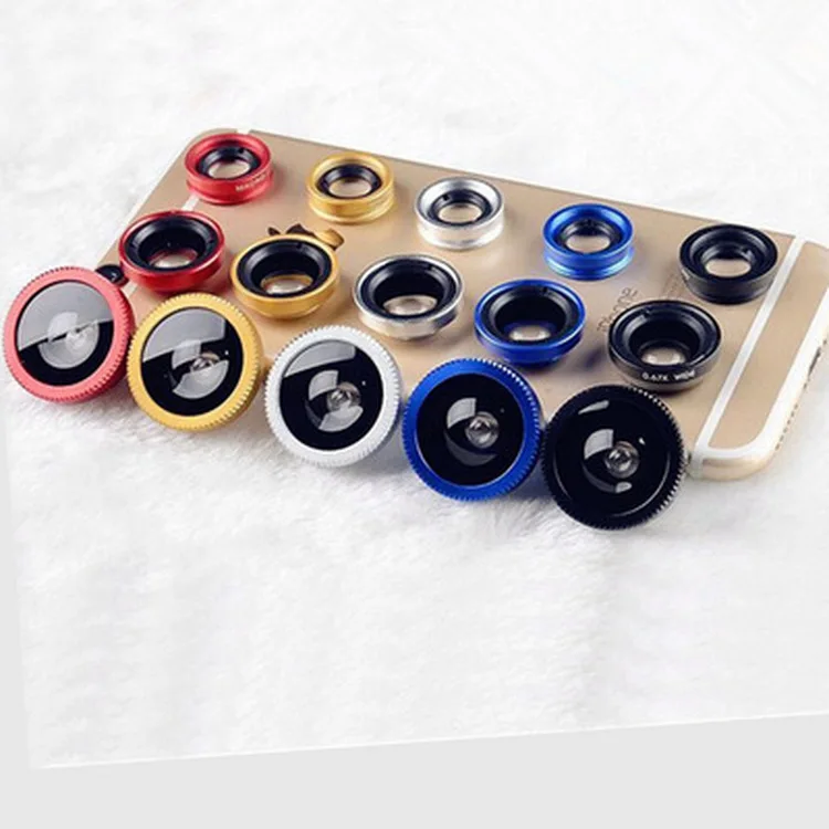 

3 in 1 Universal Clip HD Fish Eye Camera Macro Wide Angle Phone Lens For iPhone 7 8 6 6s Plus X For Samsung S7 Edge S8